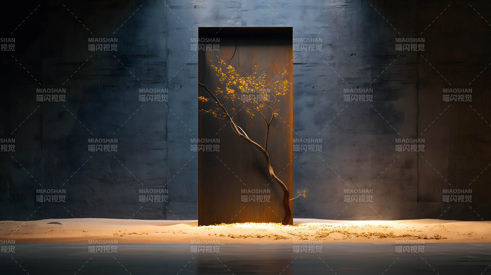 暗影中的树影图片