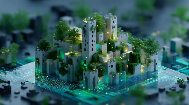 數字城堡生機盎然-圖片