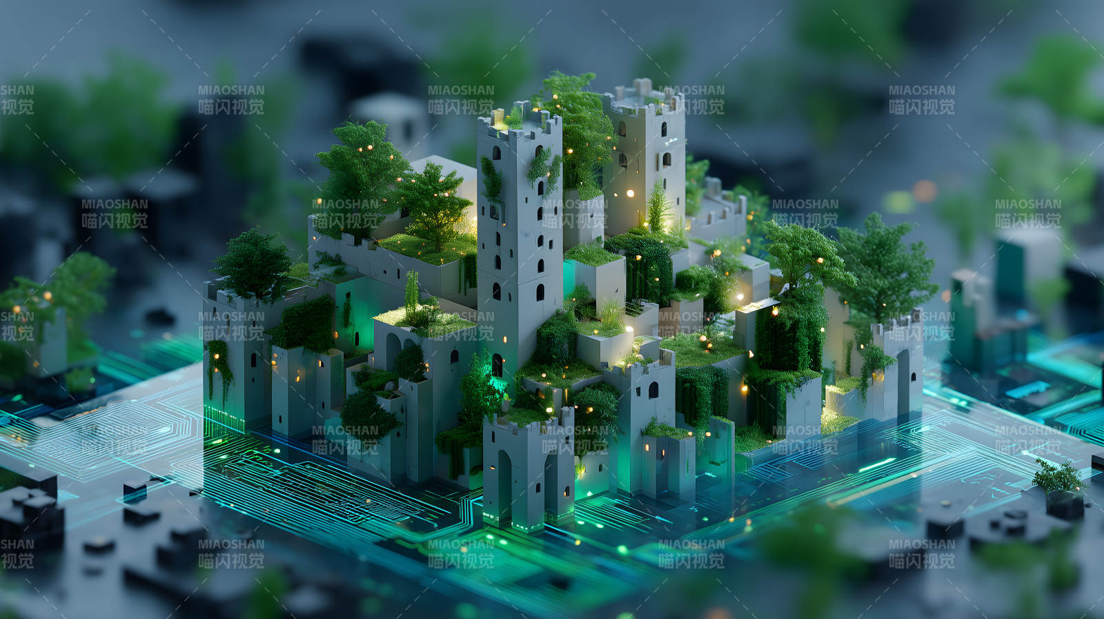 數字城堡生機盎然-圖片