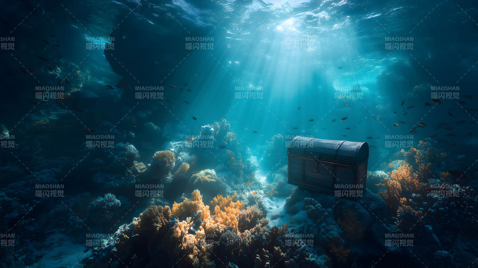 海底宝藏阳光照射-图片