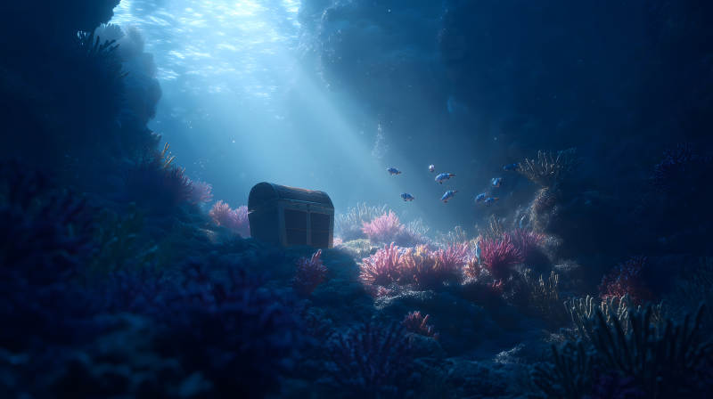 海底宝藏的光影世界-图片