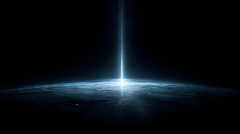 光柱穿透地球大气层-图片