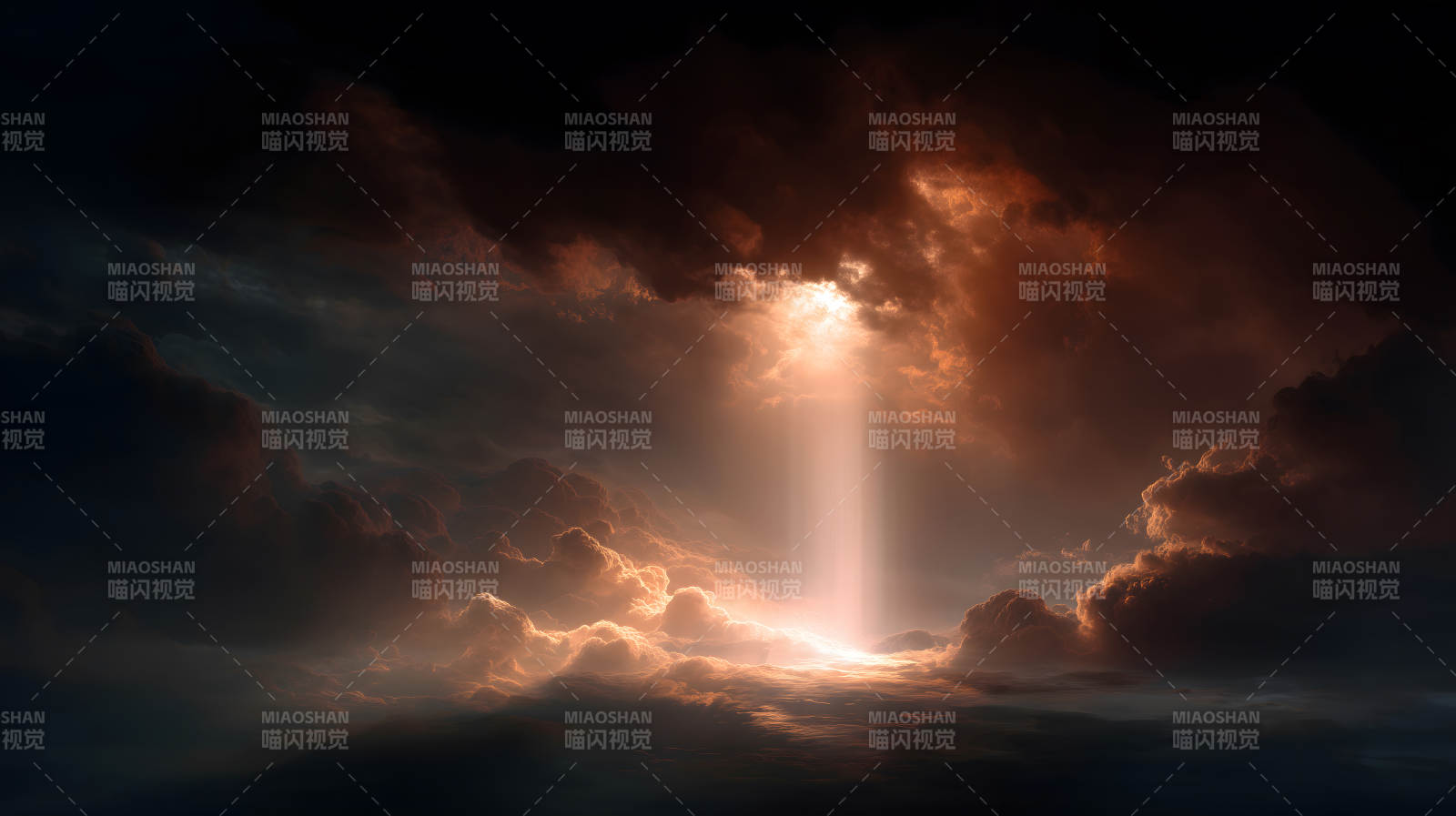 光芒万丈的天空云海-图片