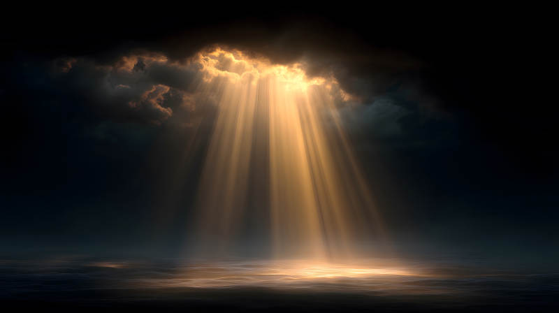 光芒傾瀉籠罩大地-圖片