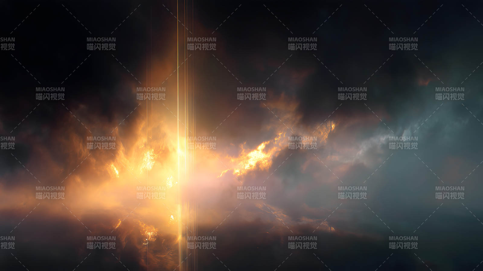 金色光芒穿透云层-图片