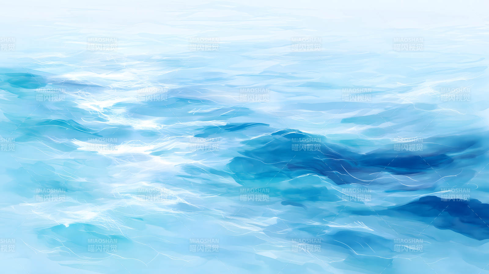 蓝色的水面波光粼粼-图片