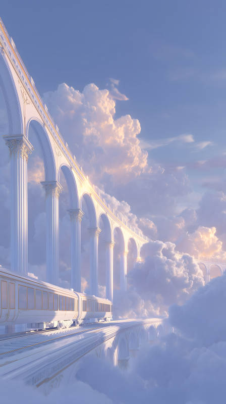 天堂列車穿梭云海-圖片