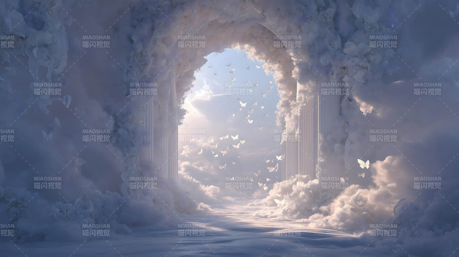 云中仙境蝶舞飛揚-圖片