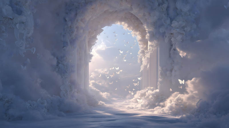 云中仙境蝶舞飛揚-圖片