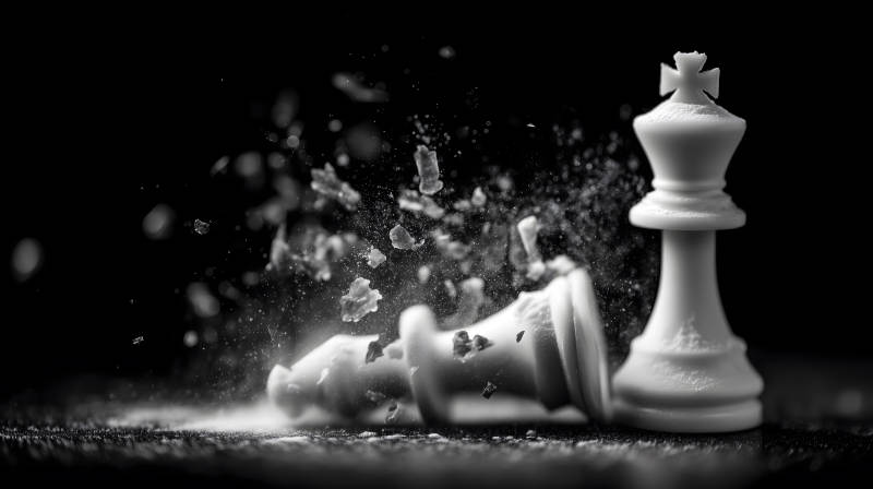 棋子破碎勝負瞬間-圖片