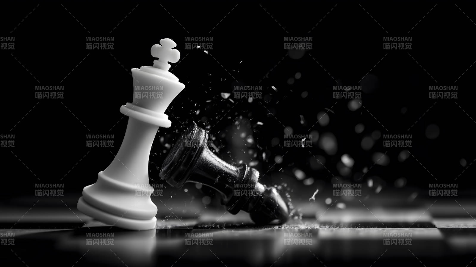 象棋勝負(fù)黑白棋子-圖片