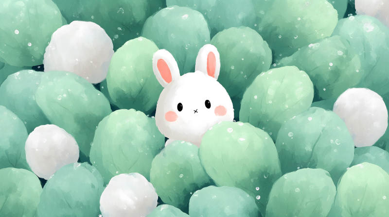 兔子在草丛中躲藏-图片