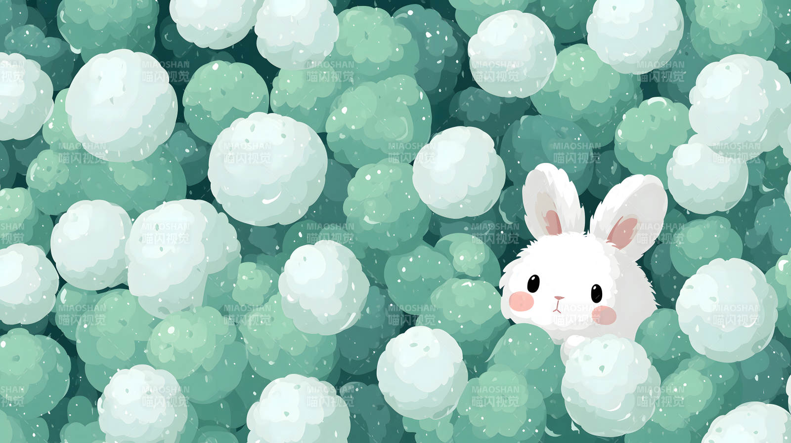 兔子雪景装饰画图片