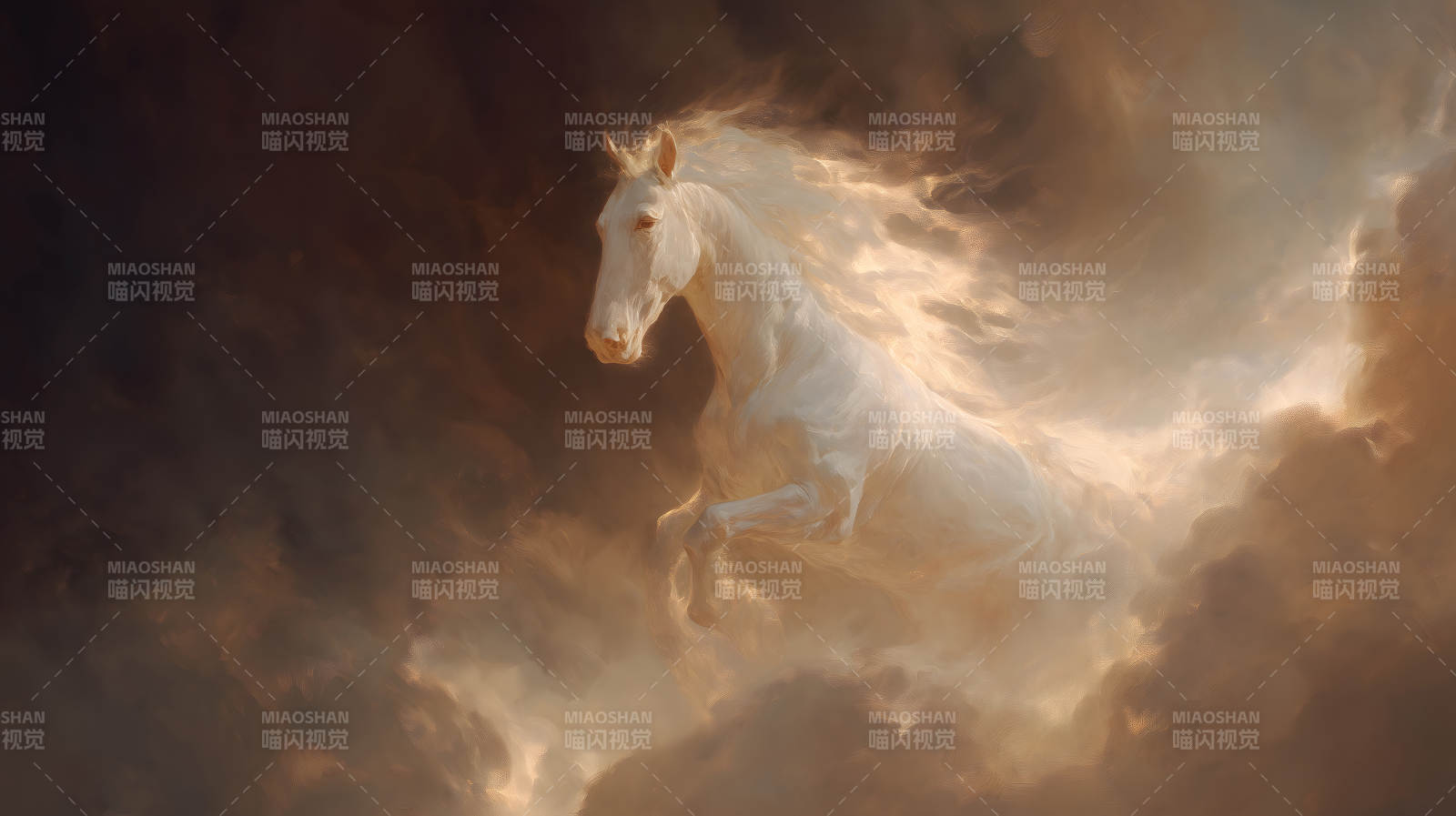 神圣白马冲破云霄-图片