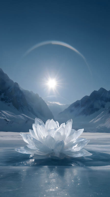 冰莲花盛开天地间-图片