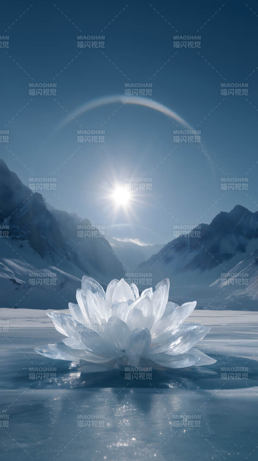 冰莲花盛开天地间-图片