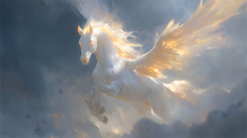 飞马翱翔云端之上-图片