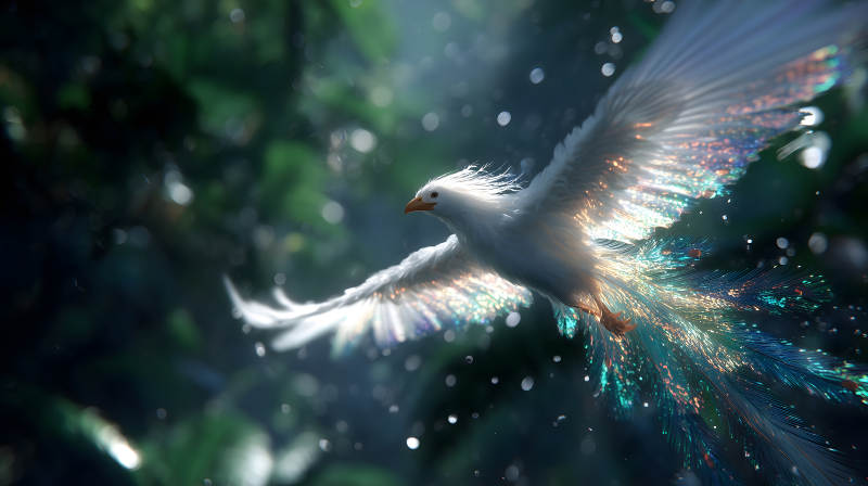 圣洁羽翼林间翱翔-图片