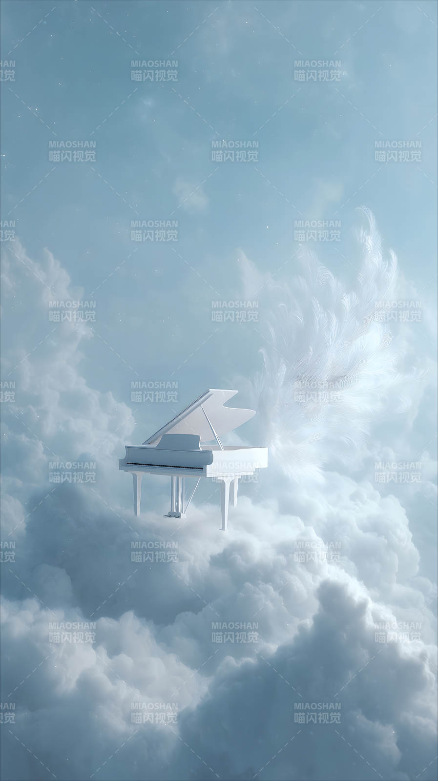 天空钢琴云朵-图片