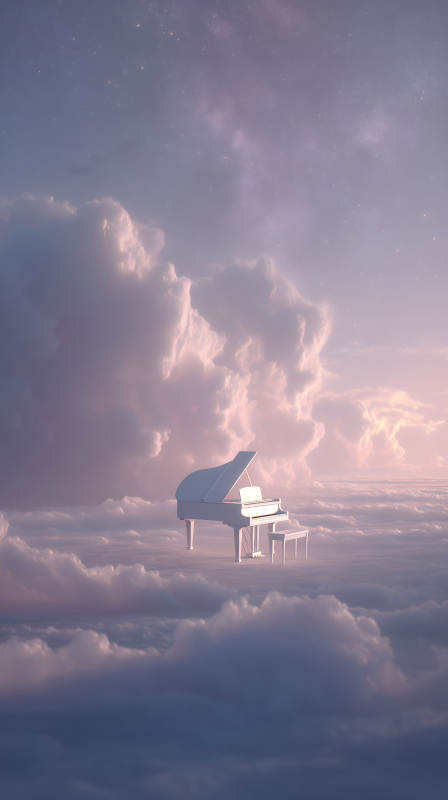 云端钢琴浪漫梦境-图片