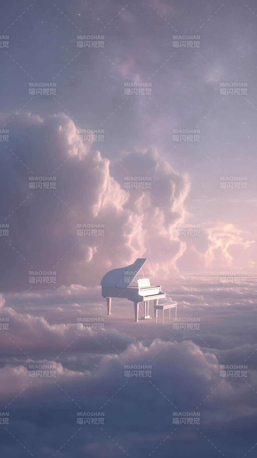 云端钢琴浪漫梦境-图片