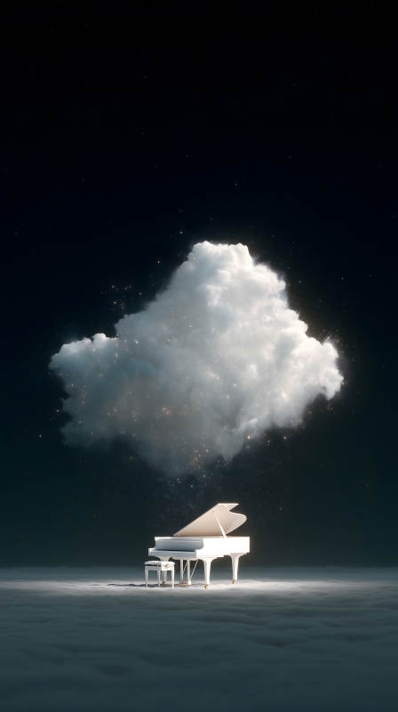 云中鋼琴星空下-圖片