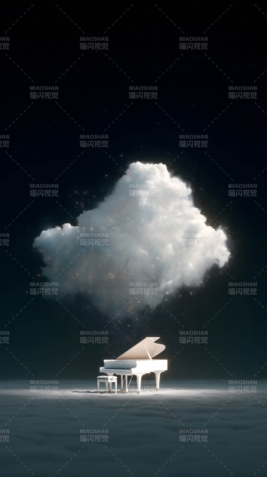云中鋼琴星空下-圖片