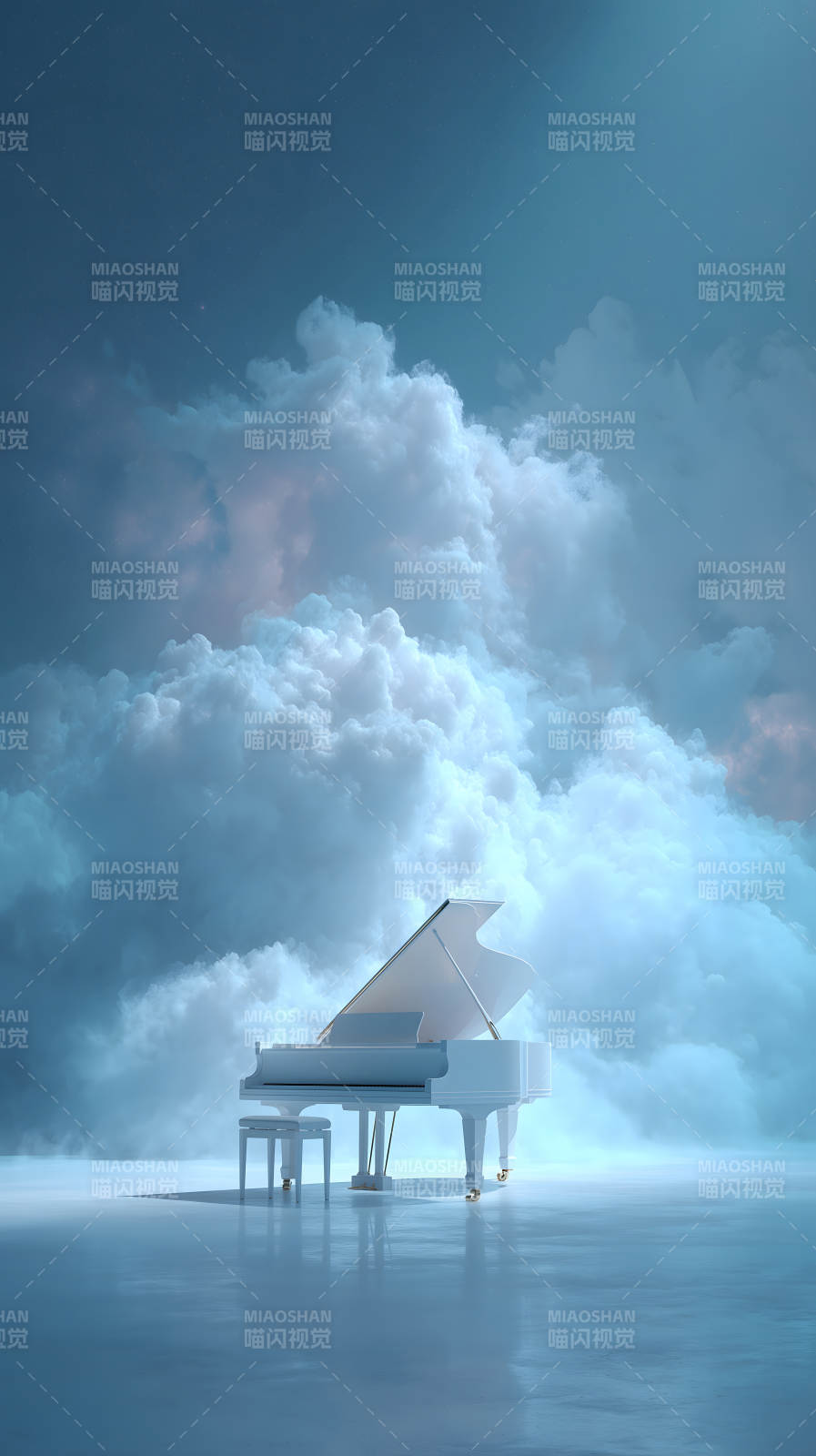 鋼琴云海夢幻場景-圖片