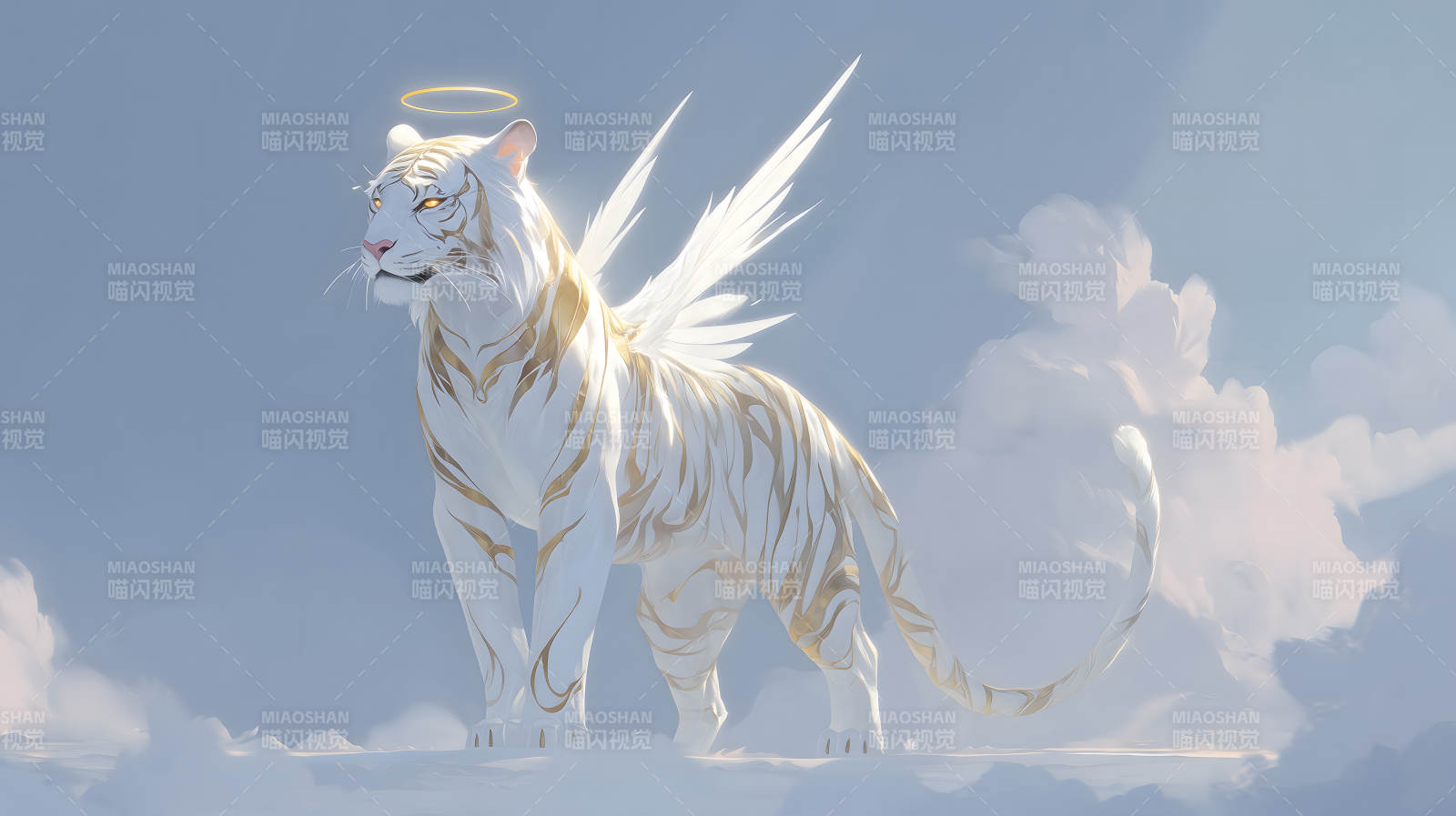 天使白虎展翅翱翔-圖片