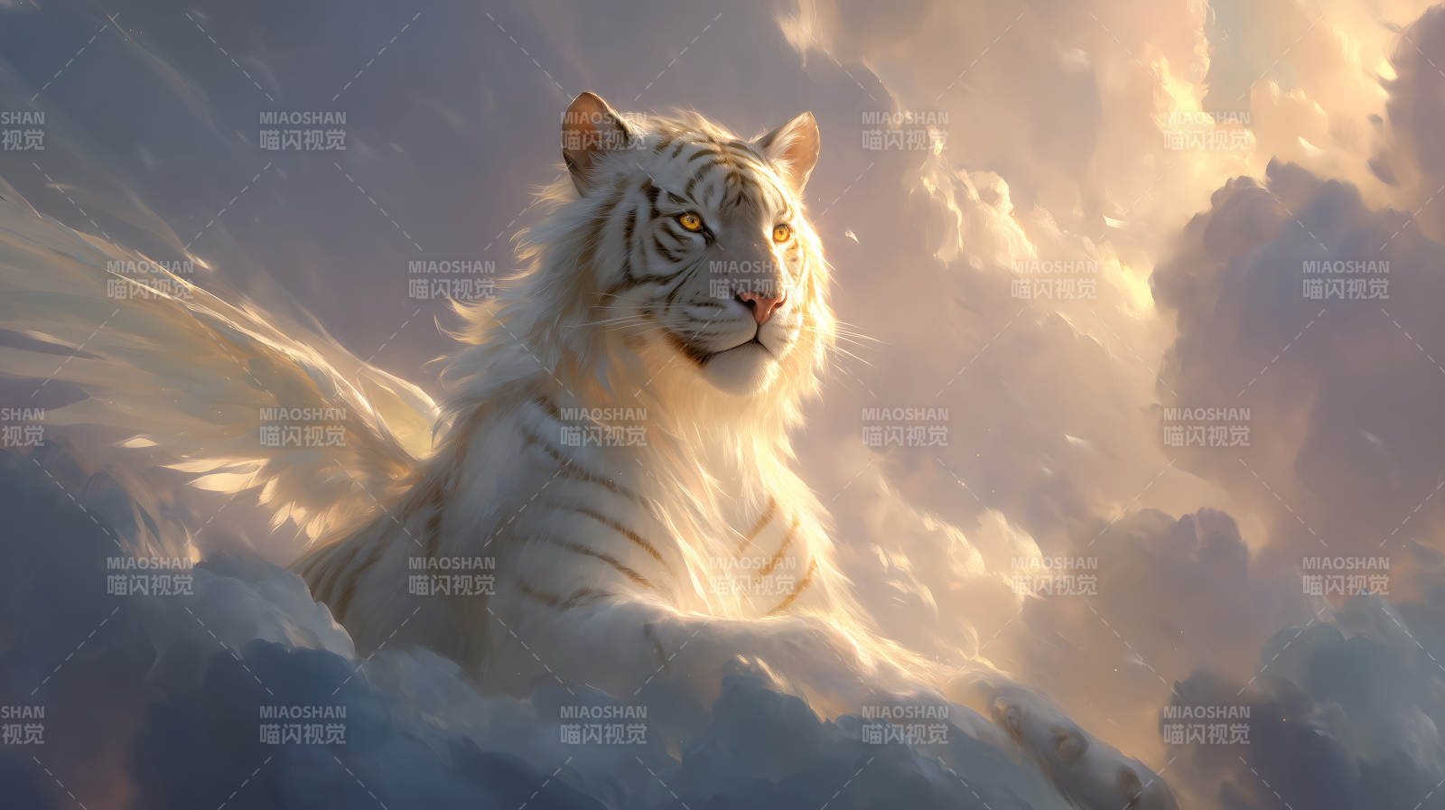 白虎翱翔云海-圖片