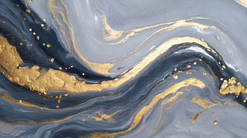 金银交织抽象艺术-图片