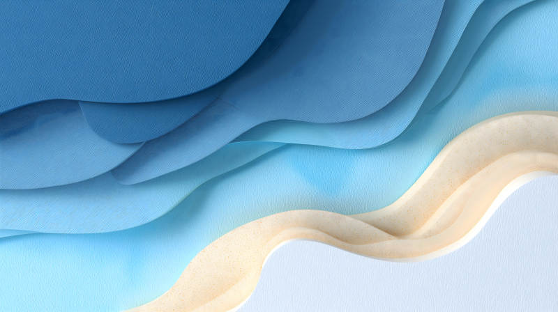 海滩与海浪的艺术-图片