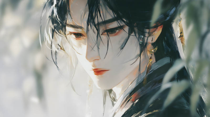 古风美少年侧颜-图片