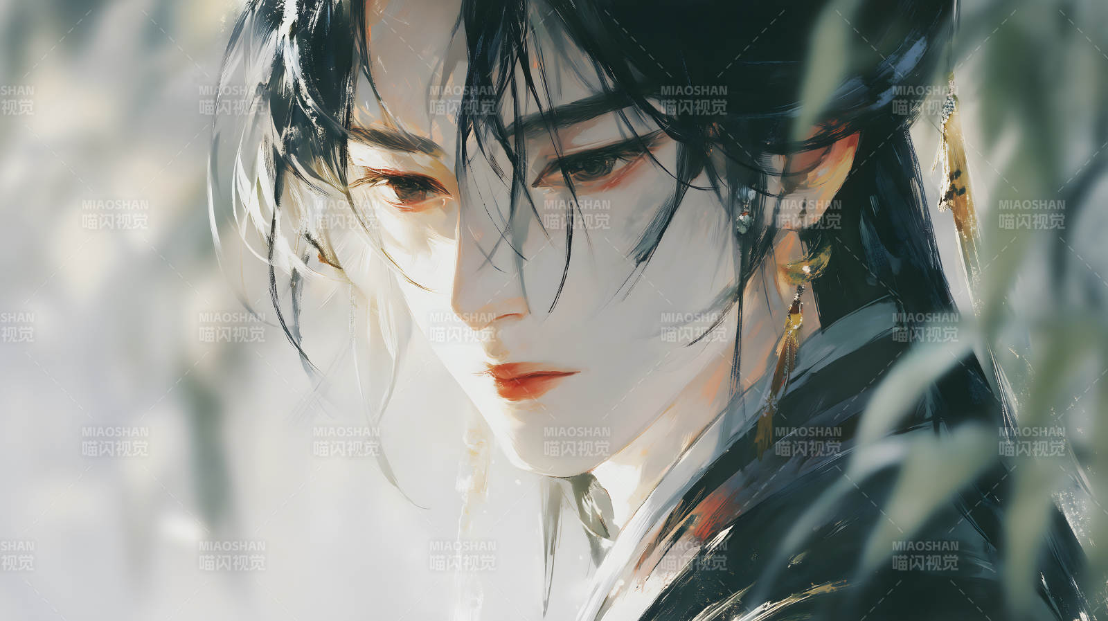 古风美少年侧颜-图片