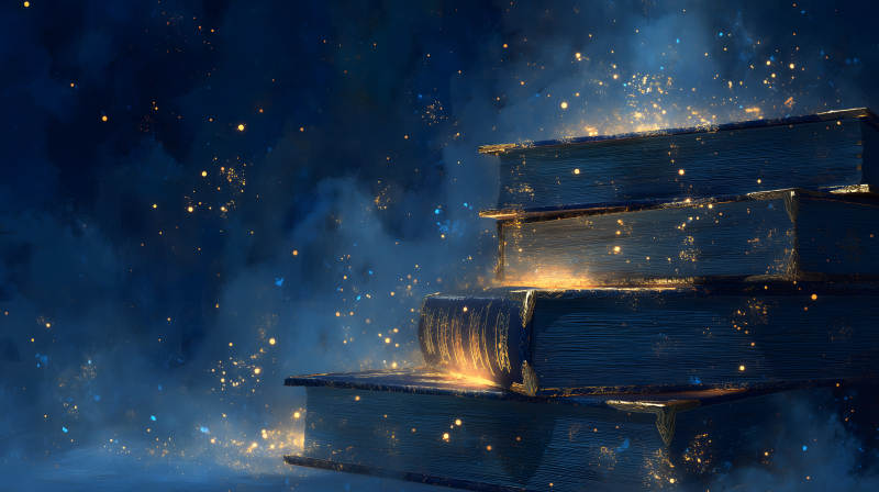 魔法书堆星光璀璨-图片