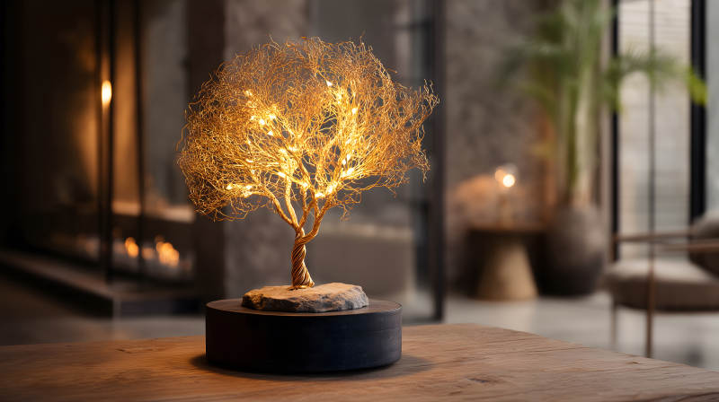 发光树灯温馨氛围-图片