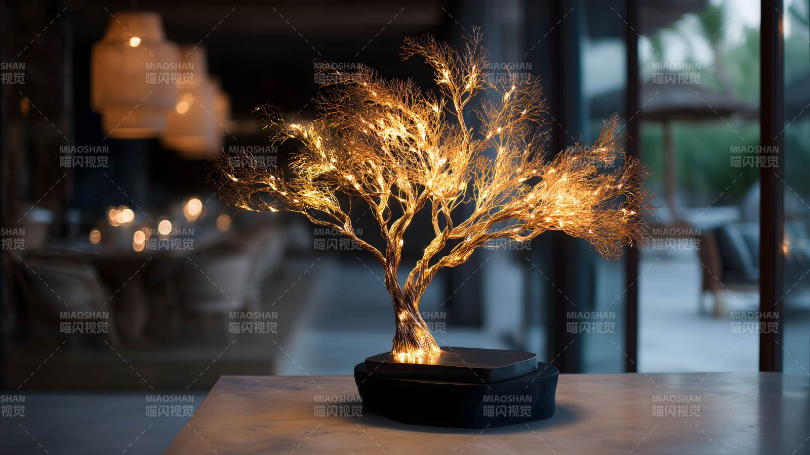 金色小树灯-图片