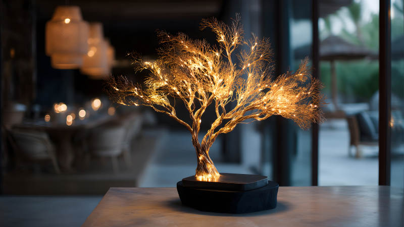 金色小树灯-图片