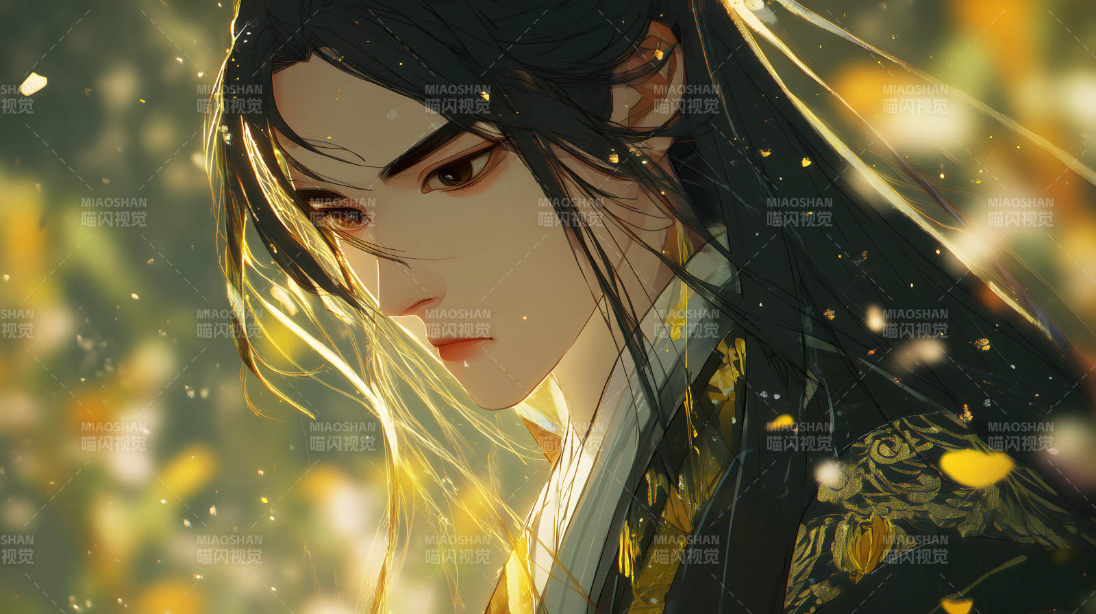 古風美男凝視遠方-圖片