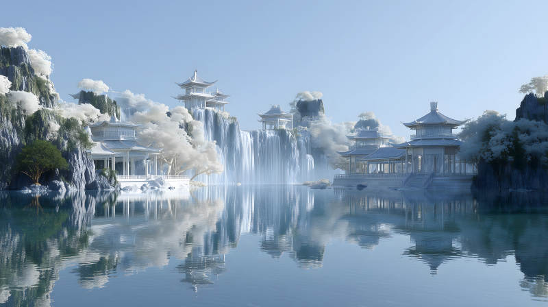 仙境般的水上建筑-圖片