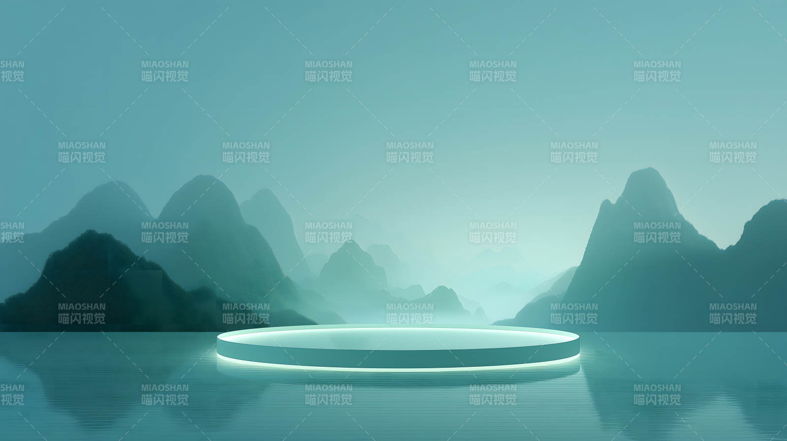 山水之间舞台静谧光影-图片