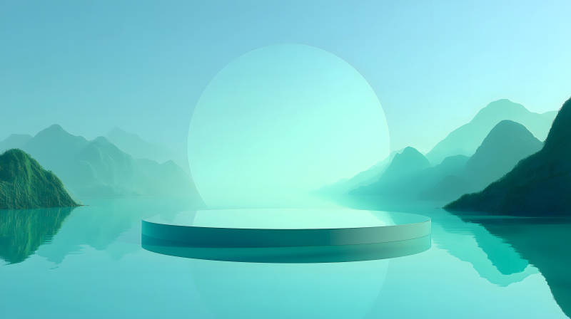 水上舞台山景图-图片