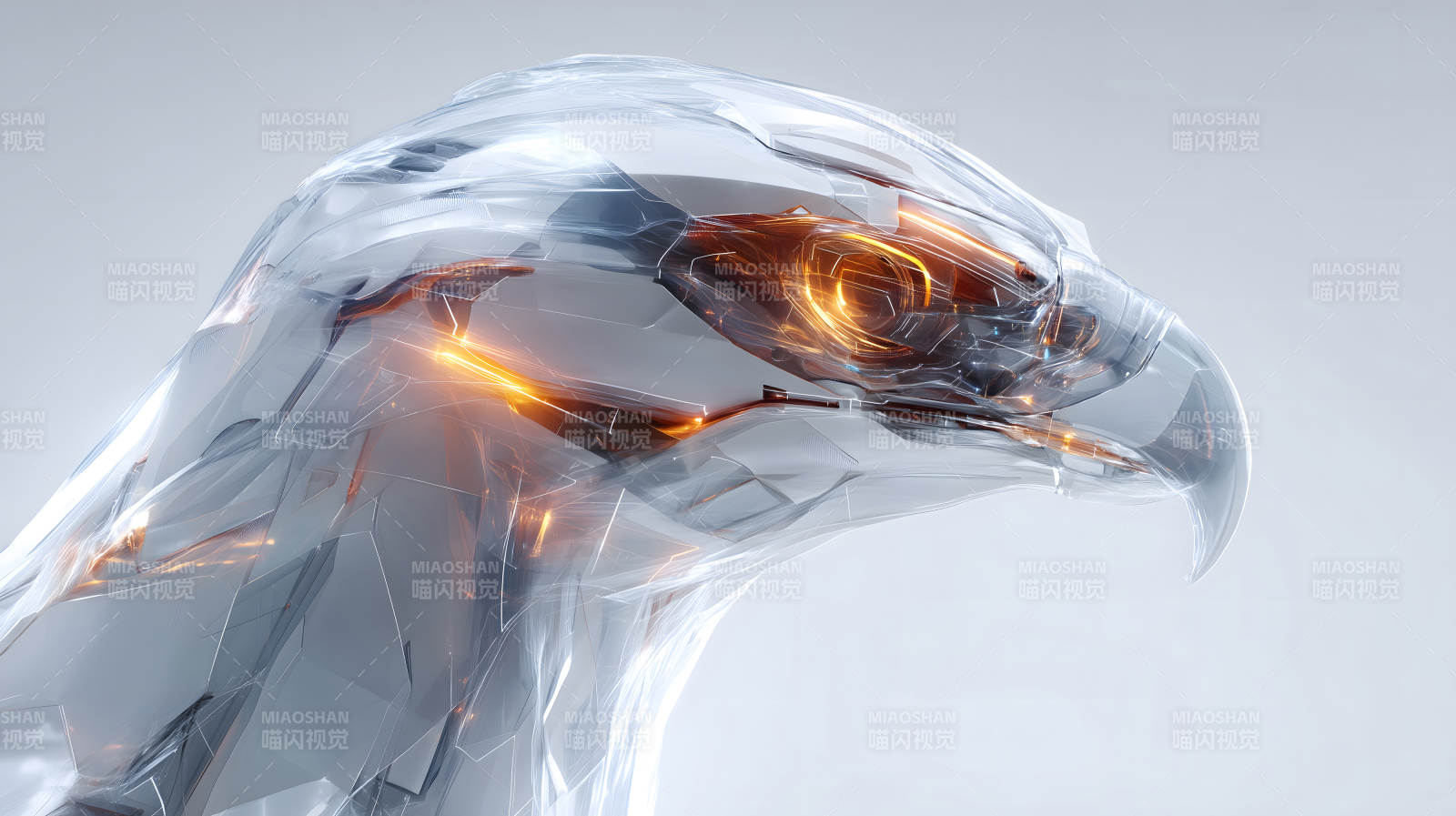 鷹的頭顱水晶藝術設計-圖片