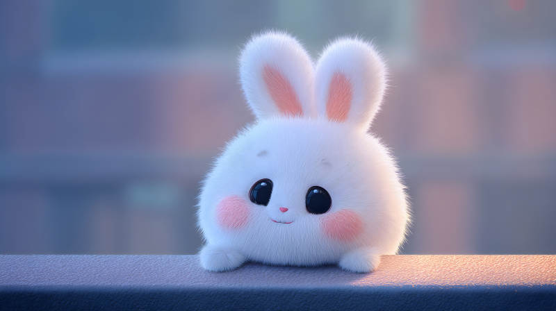 可愛毛茸茸的兔子-圖片