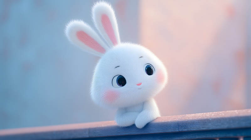 可愛毛絨兔兔-圖片