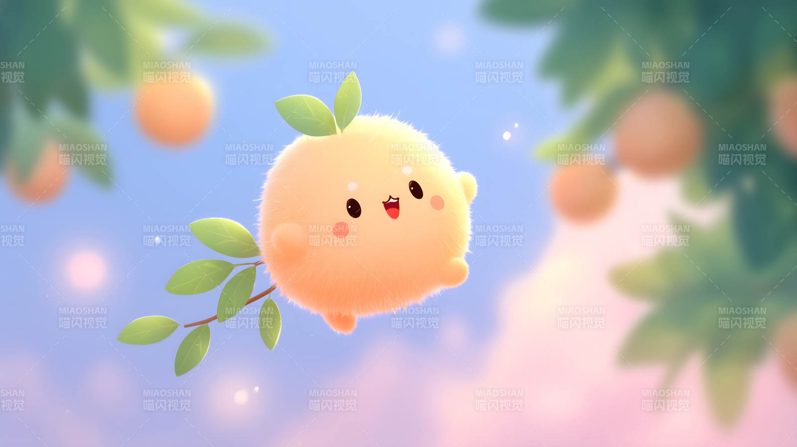 可愛毛球飛舞藍天-圖片