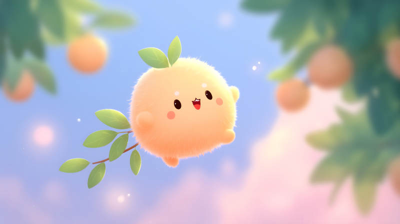 可愛毛球飛舞藍天-圖片