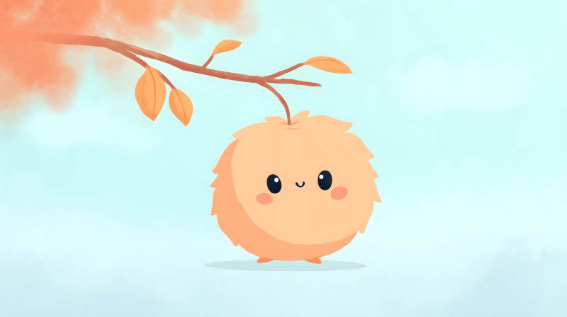 可爱毛球挂树枝-图片