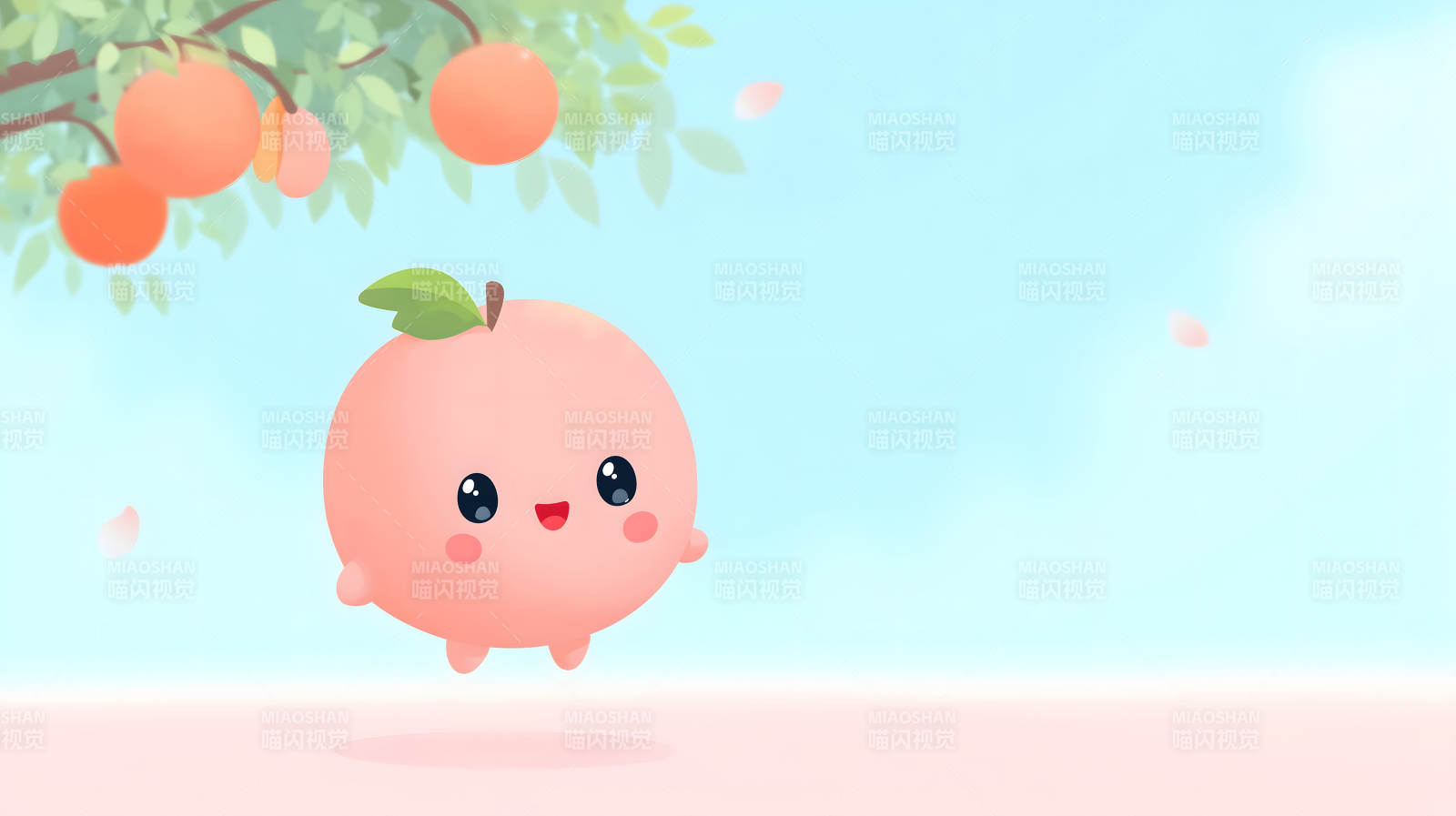 可爱的桃子卡通形象图片