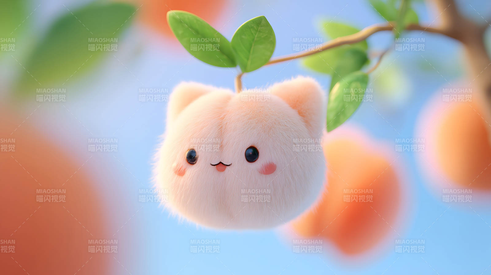 毛茸茸猫咪水果-图片